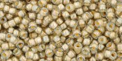 Toho 11/0 Round Japanese Seed Bead, TR11-369, Inside Color Black Diamond/Orange Crme Lined - Barrel of Beads