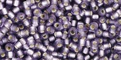 Toho 11/0 Round Japanese Seed Bead, TR11-39F, Silver Lined Frost Light Tanzanite - Barrel of Beads