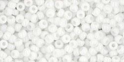 Toho 11/0 Round Japanese Seed Bead, TR11-41, Opaque White - Barrel of Beads