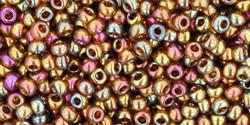 Toho 11/0 Round Japanese Seed Bead, TR11-459, Gold Luster Dark Topaz - Barrel of Beads