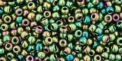 Toho 11/0 Round Japanese Seed Bead, TR11-508, High Metallic Iris Olivine - Barrel of Beads
