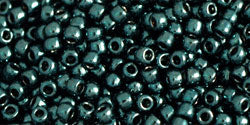 Toho 11/0 Round Japanese Seed Bead, #519, Higher-Metallic Teal Hematite
