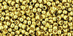 Toho 11/0 Round Japanese Seed Bead, #559PF, Matte Galvanized Golden Pear PF