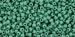 Toho 11/0 Round Japanese Seed Bead, #55D, Opaque Green Turquoise