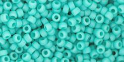Toho 11/0 Round Japanese Seed Bead, TR11-55F, Opaque Frost Turquoise - Barrel of Beads