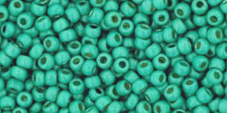 Toho 11/0 Round Japanese Seed Bead, #561FPF, Matte Galvanized Green Teal PermaFinish