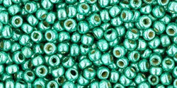 Toho 11/0 Round Japanese Seed Bead, #561PF, Galvanized Green Teal PermaFinish