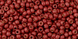 Toho 11/0 Round Japanese Seed Bead, #564FPF, PermaFinish Matte Galvanized Brick Red
