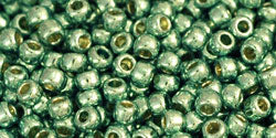 Toho 11/0 Round Japanese Seed Bead, #570PF, PermaFinish Galvanized Mint Green