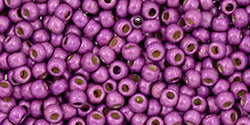 Toho 11/0 Round Japanese Seed Bead, #580FPF, Matte Magenta Galvanized PermaFinish