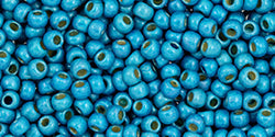 Toho 11/0 Round Japanese Seed Bead, #582FPF, Matte Light Teal Blue Galvanized PermaFinish