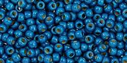 Toho 11/0 Round Japanese Seed Bead, #584FPF, Matte Dark Teal Blue Galvanized PermaFinish