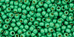 Toho 11/0 Round Japanese Seed Bead, #588FPF, Matte Spearmint Galvanized PermaFinish