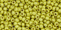 Toho 11/0 Round Japanese Seed Bead, #590FPF, Matte Lemon Gold Galvanized PermaFinish