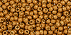 Toho 11/0 Round Japanese Seed Bead, #591FPF, Matte Golden Mustard PermaFinish