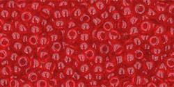 Toho 11/0 Round Japanese Seed Bead, TR11-5B, Transparent Siam Ruby - Barrel of Beads