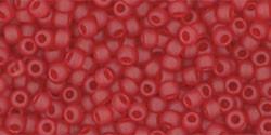 Toho 11/0 Round Japanese Seed Bead, TR11-5CF, Transparent Frost Ruby - Barrel of Beads