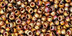 Toho 11/0 Round Japanese Seed Bead, #722, Galvanized Midas Gold