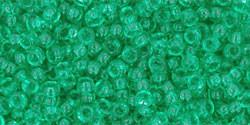 Toho 11/0 Round Japanese Seed Bead, TR11-72, Transparent Beach Glass Green - Barrel of Beads