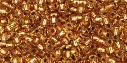 Toho 11/0 Round Japanese Seed Bead, TR11-744, Copper Lined Amber - Barrel of Beads