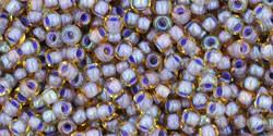 Toho 11/0 Round Japanese Seed Bead, TR11-926, Inside Color Light Topaz/Opaque Lavender Lined - Barrel of Beads