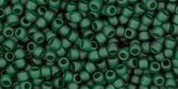 Toho 11/0 Round Japanese Seed Bead, TR11-939F, Transparent Frost Green Emerald - Barrel of Beads