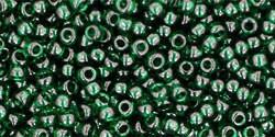 Toho 11/0 Round Japanese Seed Bead, TR11-939, Transparent Green Emerald - Barrel of Beads