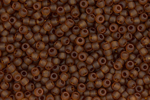 Toho 11/0 Round Japanese Seed Bead, #941F, Transparent Frosted Smoky Topaz