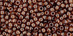 Toho 11/0 Round Japanese Seed Bead, TR11-941, Transparent Smoked Topaz - Barrel of Beads