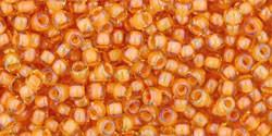 Toho 11/0 Round Japanese Seed Bead, TR11-950, Inside Color Jonquil/Burnt Orange Lined - Barrel of Beads
