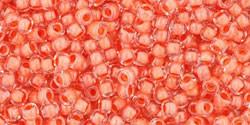 Toho 11/0 Round Japanese Seed Bead, TR11-963, Inside Color Crystal/Apricot Lined - Barrel of Beads