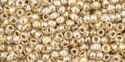 Toho 11/0 Round Japanese Seed Bead, TR11-989, Gilt Lined Crystal - Barrel of Beads