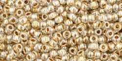Toho 11/0 Round Japanese Seed Bead, TR11-989, Gilt Lined Crystal - Barrel of Beads