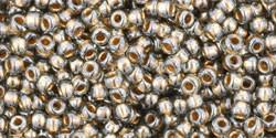 Toho 11/0 Round Japanese Seed Bead, TR11-993, Gilt Lined Black Diamond - Barrel of Beads