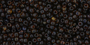 Toho 11/0 Round Japanese Seed Bead, #Y313F, Transparent Frost Lt Topaz Picasso