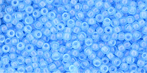 Toho 11/0 Round Japanese Seed Bead, #Y619, Sueded Gold Transparent Aquamarine