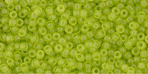 Toho 11/0 Round Japanese Seed Bead, #Y620, Sueded Gold Transparent Lime Green