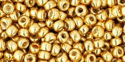Toho 8/0 Round Japanese Seed Bead, TR8-557PF, Galv Gold PermaFinish