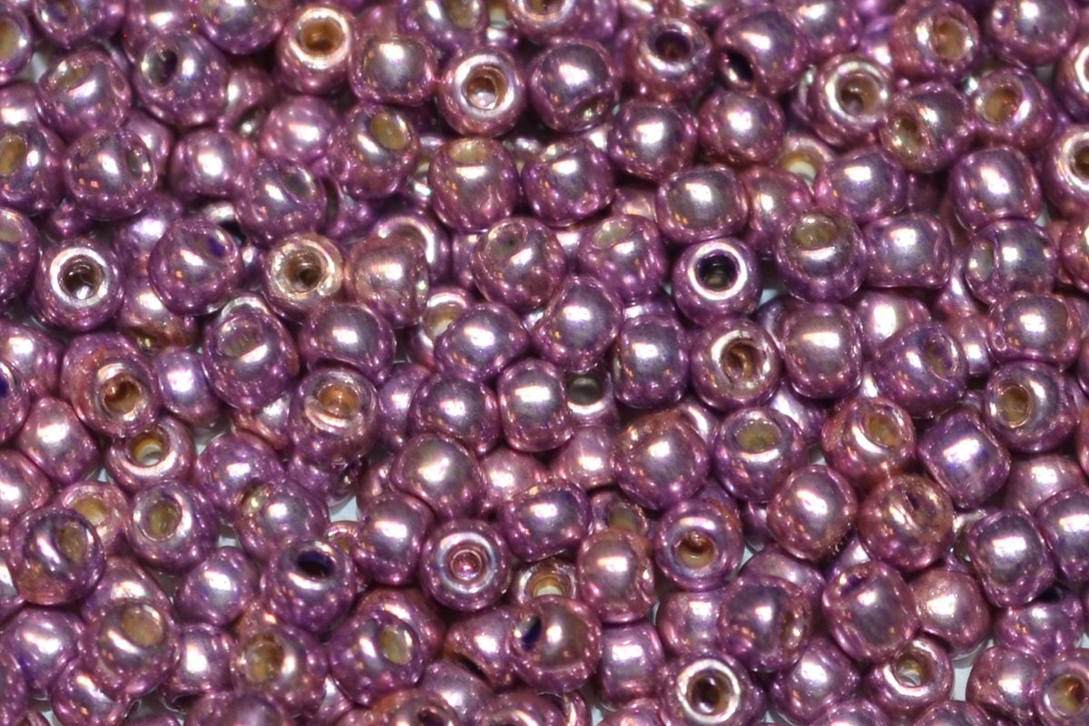 Toho 8/0 Round Japanese Seed Bead, TR8-579PF, Lilac Galv PermaFinish