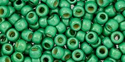 Toho 8/0 Round Japanese Seed Bead, TR8-588FPF, Matte Spearmint Galv PermaFinish