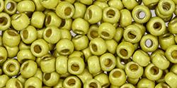 Toho 8/0 Round Japanese Seed Bead, TR8-590FPF, Matte Lemon Gold Galv PermaFinish