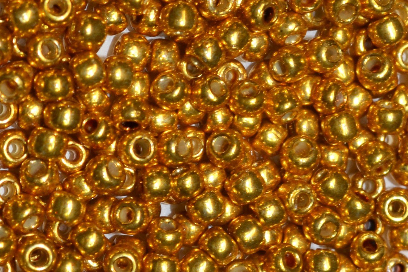 Toho 8/0 Round Japanese Seed Bead, TR8-591PF, Golden Mustard Galv PermaFinish