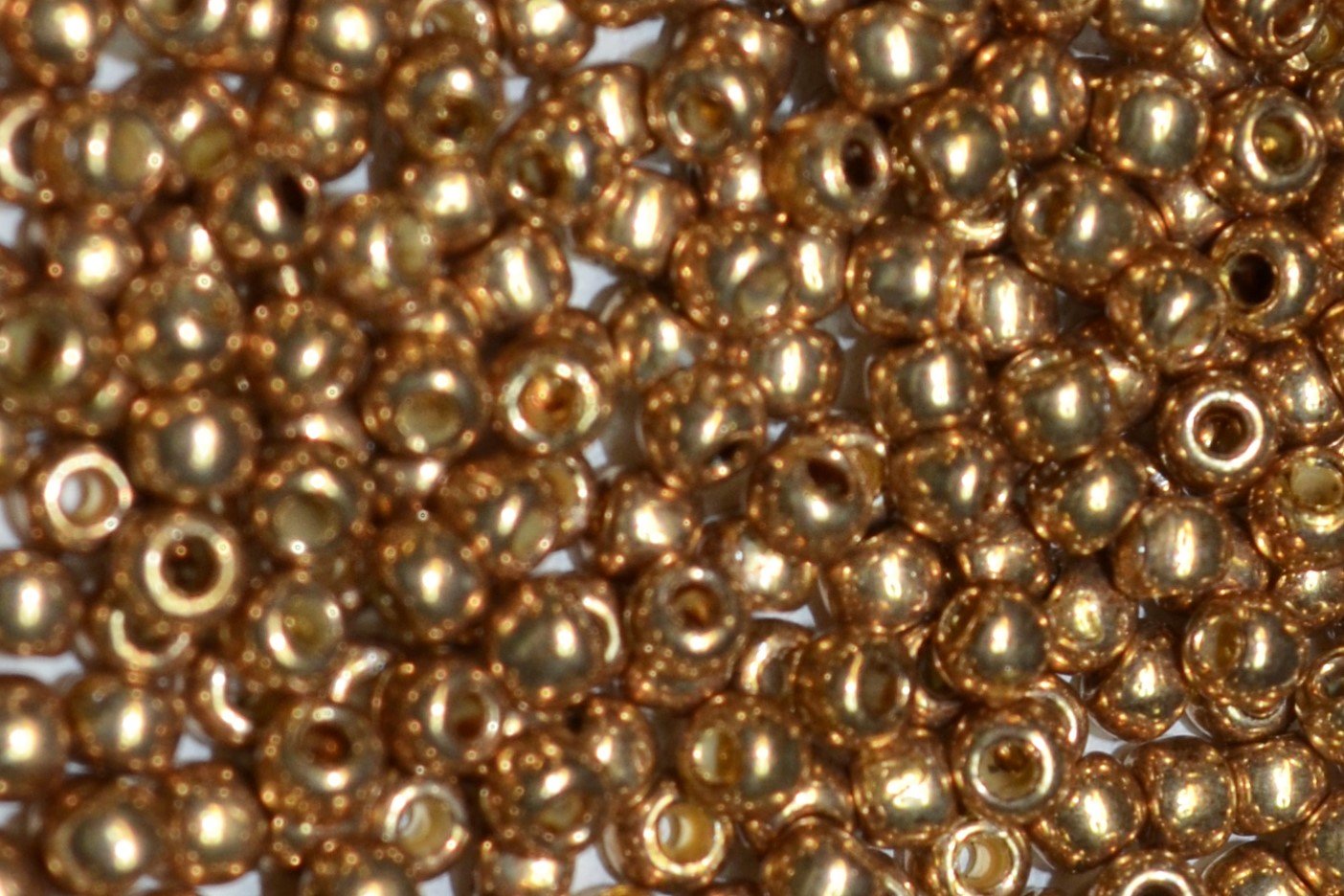 Toho 8/0 Round Japanese Seed Bead, TR8-592PF, Champagne Galv PermaFinish