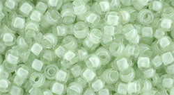 Toho 8/0 Round Japanese Seed Bead, TR8-1065, Inside Color Crystal/Mint Lined, 17 grams