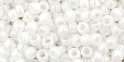 Toho 8/0 Round Japanese Seed Bead, TR8-121, Opaque White Luster