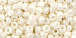 Toho 8/0 Round Japanese Seed Bead, TR8-122, Opaque Luster Navajo White - Barrel of Beads