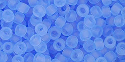 Toho 8/0 Round Japanese Seed Bead, TR8-13F, Transparent Frost Light Sapphire - Barrel of Beads