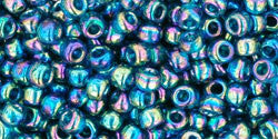 Toho 8/0 Round Japanese Seed Bead, TR8-167BD, Transparent AB Teal - Barrel of Beads
