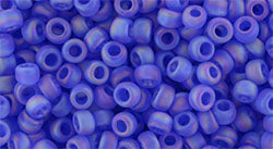 Toho 8/0 Round Japanese Seed Bead, TR8-178F, Transparent AB Frost Sapphire, 17 grams, 17 grams