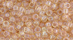 Toho 8/0 Round Japanese Seed Bead, TR8-1813, Transparent Rainbow Peach, 17 grams